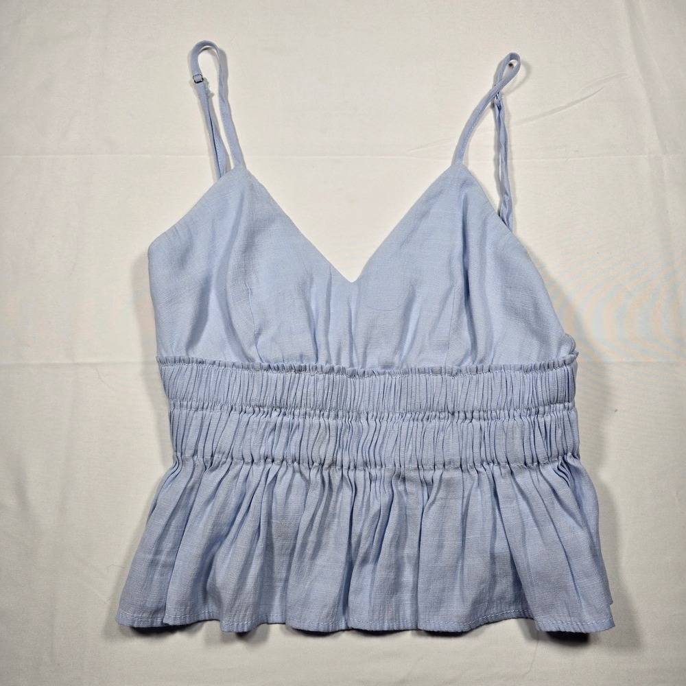 Cottagecore whimsy fairy Womens Cotton Candy Peplum Cami Top Light Blue Small